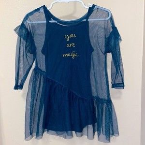 Art class girls sheer “You are magic” tulle layered dress. 18 months.